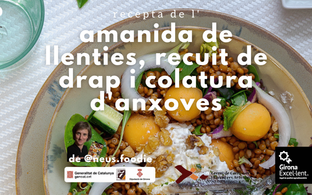 Amanida de llenties, recuit de drap i colatura d’anxoves