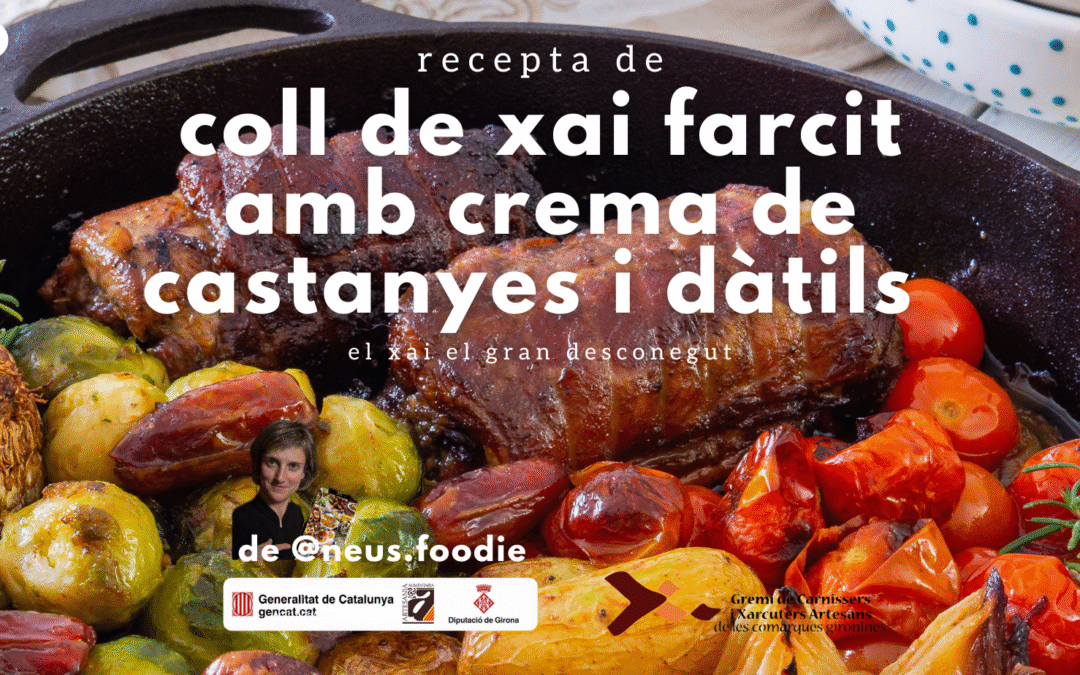 Coll de xai farcit amb crema de castanyes i dàtils